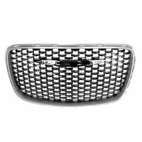 2015-2021 Chrysler 300 Grille Front Ptd Silver Gray Frontame W/Black Inner Alloy - OEM# 6DF46DX8AB - CH1200397-3
