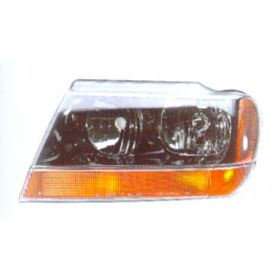 1999-2002 Jeep Grand Cherokee Head Lamp Driver Side Yellow HQ - OEM# 55155129AB/5103401AA - CH2502121-3