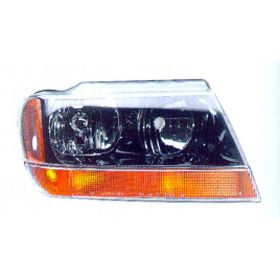 1999-2002 Jeep Grand Cherokee Head Lamp Passenger Side Yellow HQ - OEM# 55155128AB/5103400AA - CH2503121-3