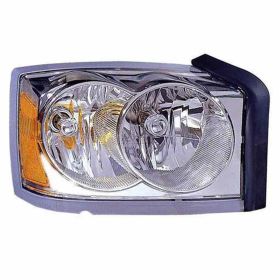 2006-2007 Dodge Dakota Pickup Head Lamp Passenger Side W/O Black Bezel HQ - OEM# 55077606AC - CH2503170-3