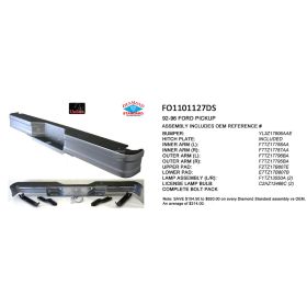Ford Pickup Heavyduty 1992-1996 Step Bumper Assembly - FO1101127DS