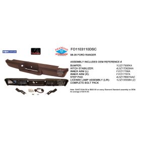 Ford Ranger Pickup 2wd 1993-2005 Rear Step Bumper Assembly - FO1103110DSC