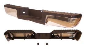 2008-2012 Ford Pickup- F250Hd / F350 Rear Bumper Assembly- Chrome- W/O Object Sensor Hole- Black Pad - FO1103148-2