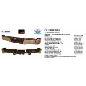 2017-2019 Ford Pickup F450 Superduty Rear Step Bumper Assembly - CAPA Certified ®
