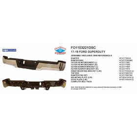 2017-2019 Ford Pickup F450 Superduty Rear Step Bumper Assembly - CAPA Certified ®