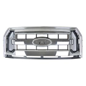 2015-2017 Ford Pickup- F150 Grille Assembly- Chrome- 3 Bar Style - FO1200584-2