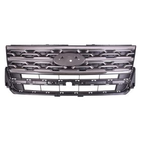 2018-2019 Ford Explorer Grille Light Gray W/Chrome Moulding Xlt Model W/O Sport Pkg - OEM# JB5Z8200AJ - FO1200624-3