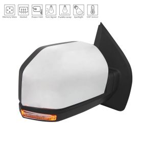 2019 Ford Pickup F150 Door Mirror Passenger Side Chrome Power Htd W/Memory/Signal/Puddle Lamp/Spot Lamp/Power Fold - OEM# JL3Z17682LB - FO1321589-3