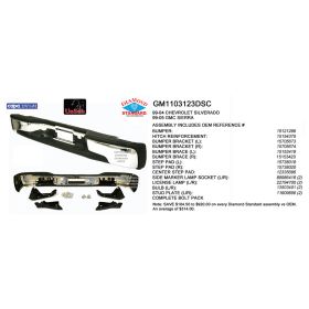 Chevrolet Pickup Chevy Silverado 1999-2005 Rear Step Bumper Assembly - GM1103123DSC