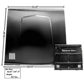 1966-1977 Ford Bronco Hood Panel Flat Steel With Hinges