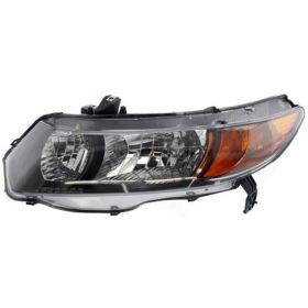 2006-2008 Honda Civic Coupe Head Lamp Driver Side Black Housing HQ - OEM# 33151SVAA01 - HO2518111-3