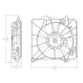 Honda FIT 2009-2014 Condenser Fan Assembly - HO3020100