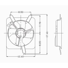 Honda Prelude 1990-1993 Air Conditioning Condenser Fan Assembly - HO3113101
