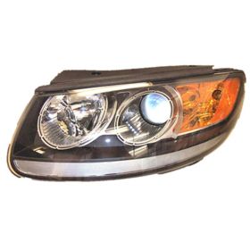 2012 Hyundai Santa Fe Head Lamp Driver Side Halogen W/Clear Lower Reflector Black Bezel HQ - OEM# 921010W500 - HY2502166-3