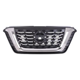 2018-2020 Nissan Kicks Grille Assembly- Black W/ Chrome Moulding- S/Sv Models - NI1200301-2