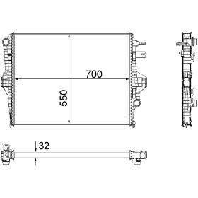Volkswagen Touareg 2011-2015 Radiator - RAD3013