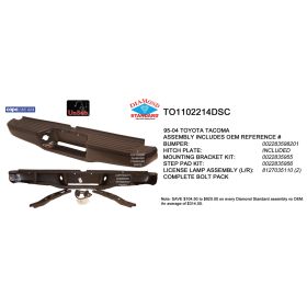 1995-2004 Toyota Tacoma Pickup 2wd Rear Step Bumper Assembly - CAPA Certified ®