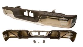 2007-2013 Toyota Tundra Rear Step Bumper Assembly (Steel)- Chrome- W/O Sensor Holes- W/O  Rock Warrior Package -W/O Rock Warrior Package - TO1103117-2