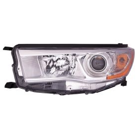 2014-2016 Toyota Highlander Head Lamp Driver Side W/Bright Chrome Bezel HQ - OEM# 811500E180 - TO2502221-3