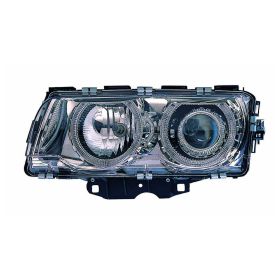 1999-2001 Bmw 7 Series Performance Headlamp Set Lh (Driver Side)+Rh  (Passenger Side) - Chrome, Projector & Angel Eyes ( Halogen ) - BM2505102-2