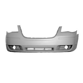 2008-2010 Chrysler Town And Country Bumper Front Primed W/O Washer Hole And Mldg Hole - OEM# 1BG23TZZAA - CH1000927-3