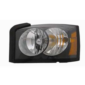2006-2007 Dodge Dakota Pickup Head Lamp Driver Side Black Bezel HQ - OEM# 55078107AB - CH2518116-3