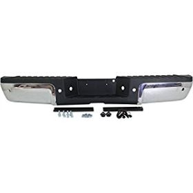 2008-2012 Ford Pickup- F250Hd / F350 Rear Bumper Assembly- Chrome- W/ Object Sensor Hole- Black Pad - FO1103150-2