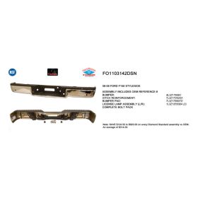 2005-2008 Ford Pickup F-150 Rear Step Bumper Assembly (Pull Bar Style - FO1103142DSN-2 OEM #8L3Z17906C/7L3Z17B807D/4L3Z17788AA/4L3Z17787AA