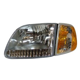 1996-1997 Ford Pickup- F150 Performance  Lh (Driver Side) Headlamp & Signal Lamp Set  - Diamond Design - FO2502282-2