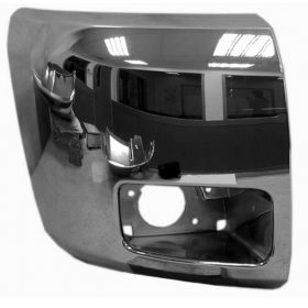 2012-2013 Chevrolet Silverado 1500 Front Bumper End, Rh (Passenger Side)- Chrome- W/ Fog Lamp Hole - GM1005156-2