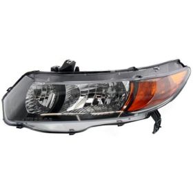 2006-2008 Honda Civic Coupe Head Lamp Driver Side Black Housing HQ - OEM# 33151SVAA01 - HO2518111-3