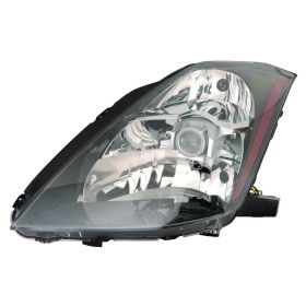 2003-2005 Nissan 350Z Performance Headlamp Set Lh (Driver Side)+Rh  (Passenger Side) - Oem Style - Halogen - Black Bezel - NI2505107-2