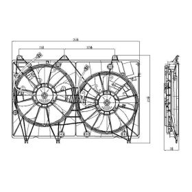 2008-2010 Toyota Highlander Cooling Fan Assembly Hyb 3.3L - OEM# 1636320390PFM - TO3115153-3