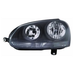2005-2010 Volkswagen Jetta- Wagon Performance Headlamp Set Lh (Driver Side)+Rh  (Passenger Side) - Halogen - Oem Design - Black Bezel - VW2505108-2